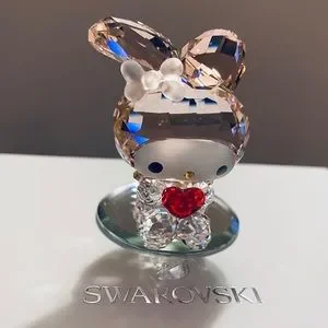 【未使用級】SWAROVSKI My Melody クリスタルフィギュリン Swarovski × My Melody Figure Red Heart Sanrio Crystal 3.6 x